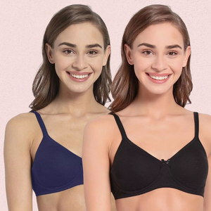Ultra-Soft Cotton Non-Wired Bra for Women - Set of 2