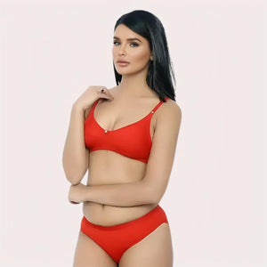 FD Organic Cotton Bra Set - Red | Soft, Skin-Friendly & All-Day Comfort