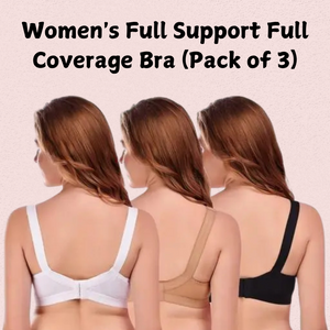 Women's Full Support Full Coverage Bra (Pack of 3)