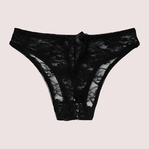 2 Pack Sexy Floral Lace Crotchless panty