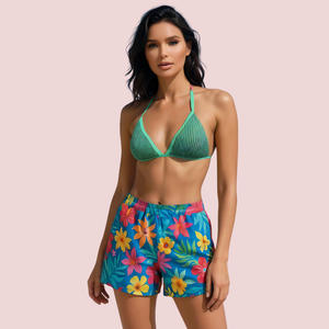 Sporty Minimalist Crochet-Look String Bikini Top (Top Only)