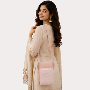 Blush Bloom Ethnic Crossbody Sling Bag