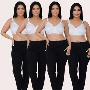 PureBreeze 4-Pack - White Cotton Bras for Summers