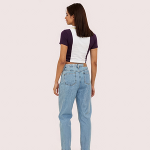 Camper Chic Contrast Zip Crop Top
