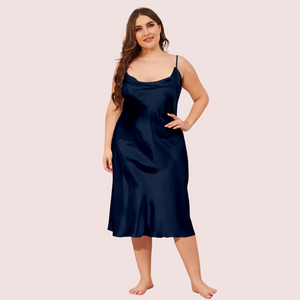 Glamour Satin Cowl Dress - Plus Size