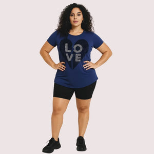 Navy Blue LOVE Graphic Casual Tee