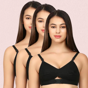 Soft Cotton Daily Wear Bra for Women - Pack of 3