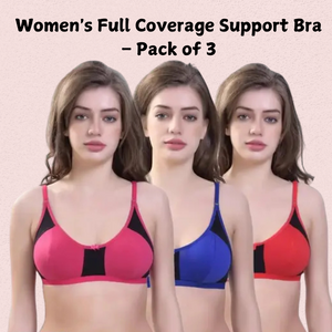 Women's Full Coverage Support Bra - Pack of 3