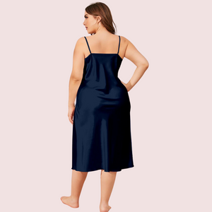 Glamour Satin Cowl Dress - Plus Size