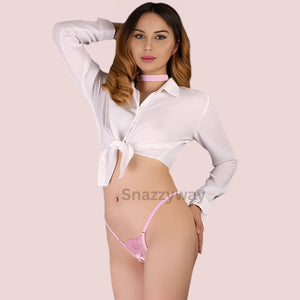 Rahas — See through open crotch lace g string thong