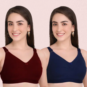 Women's Full Coverage Daily Wear Bra Set - Pack of 2