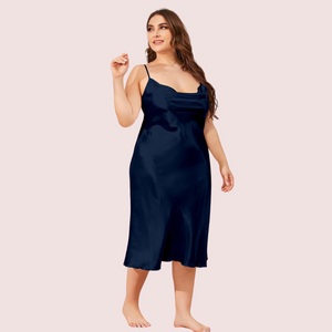 Glamour Satin Cowl Dress - Plus Size