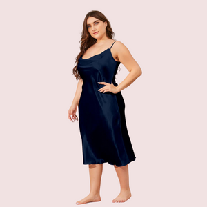Glamour Satin Cowl Dress - Plus Size