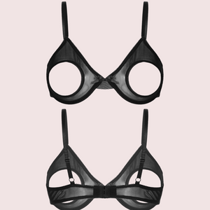 Daring & Sexy Sheer Open Cup Bralette