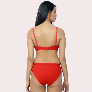 FD Organic Cotton Bra Set - Red | Soft, Skin-Friendly & All-Day Comfort