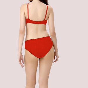 Cherry Hug - Red Cotton Bra & Panty Set