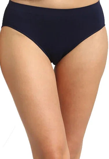 Navy blue high-waisted bikini underwear for women, soft fabric, comfortable fit