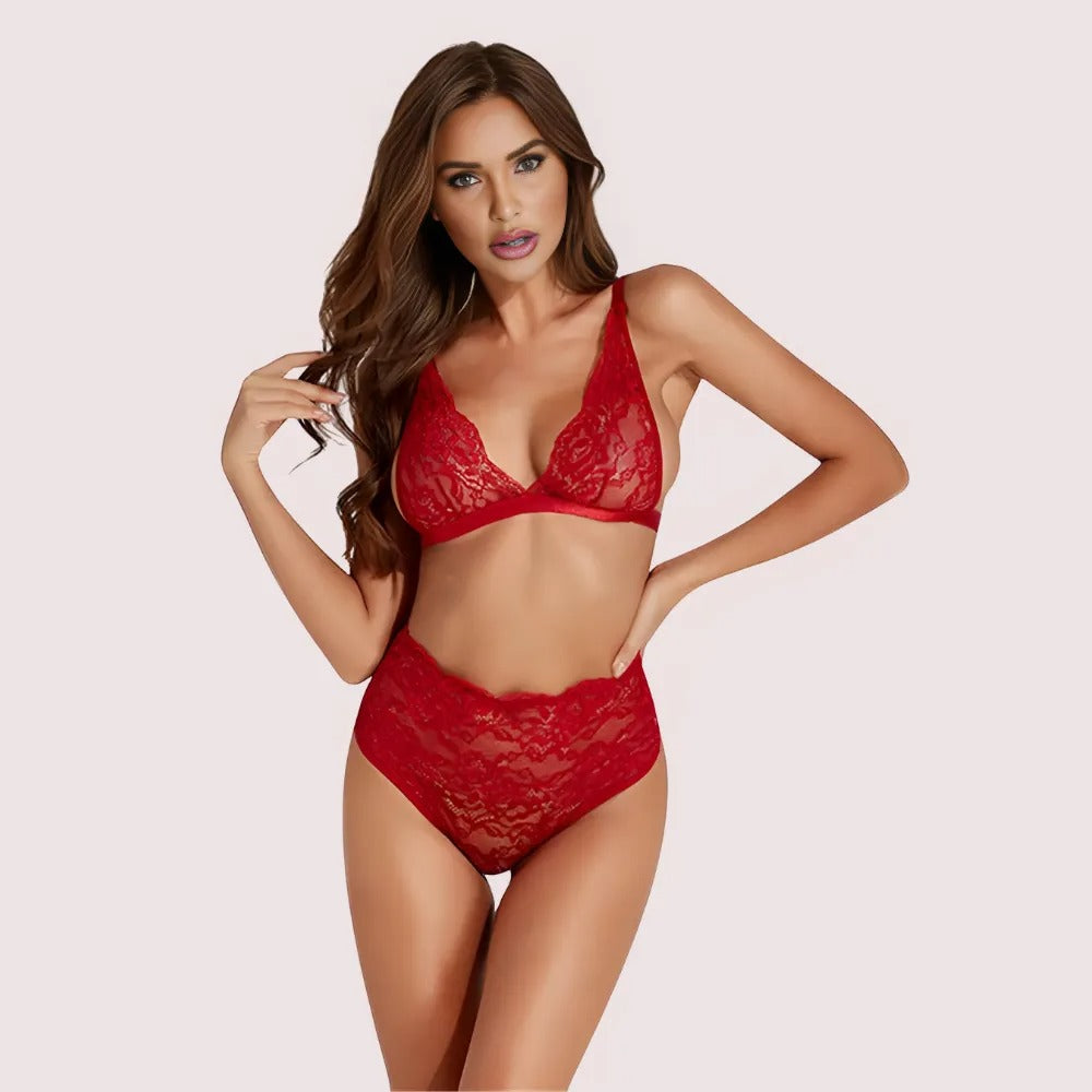 Sexy stretch lace sexy bra set