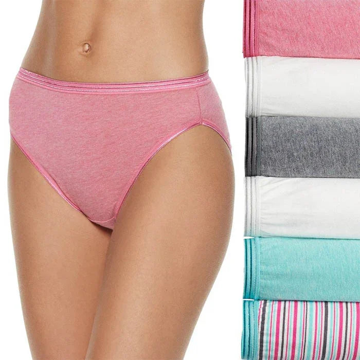 Pink women's hipster underwear with soft fabric, shown with multi-color options for comfortable everyday wear.