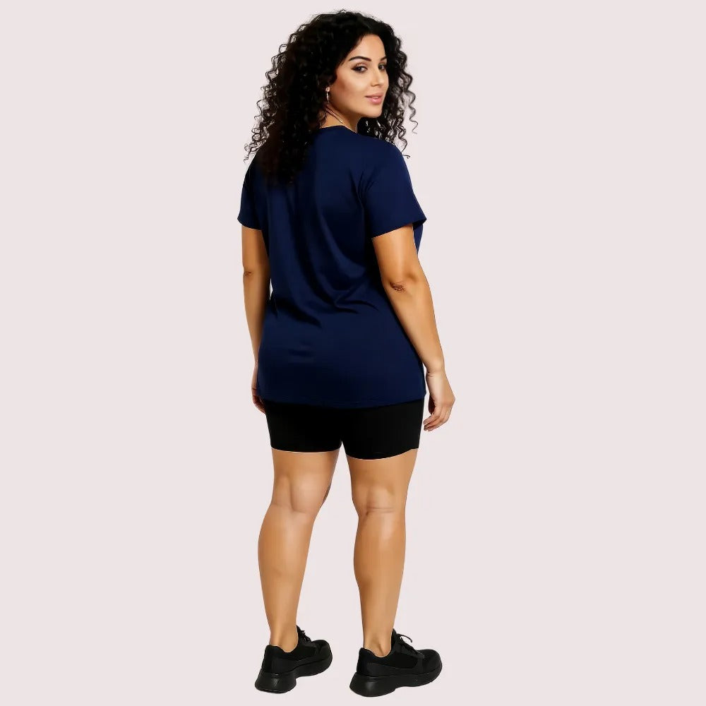 Navy Blue LOVE Graphic Casual Tee