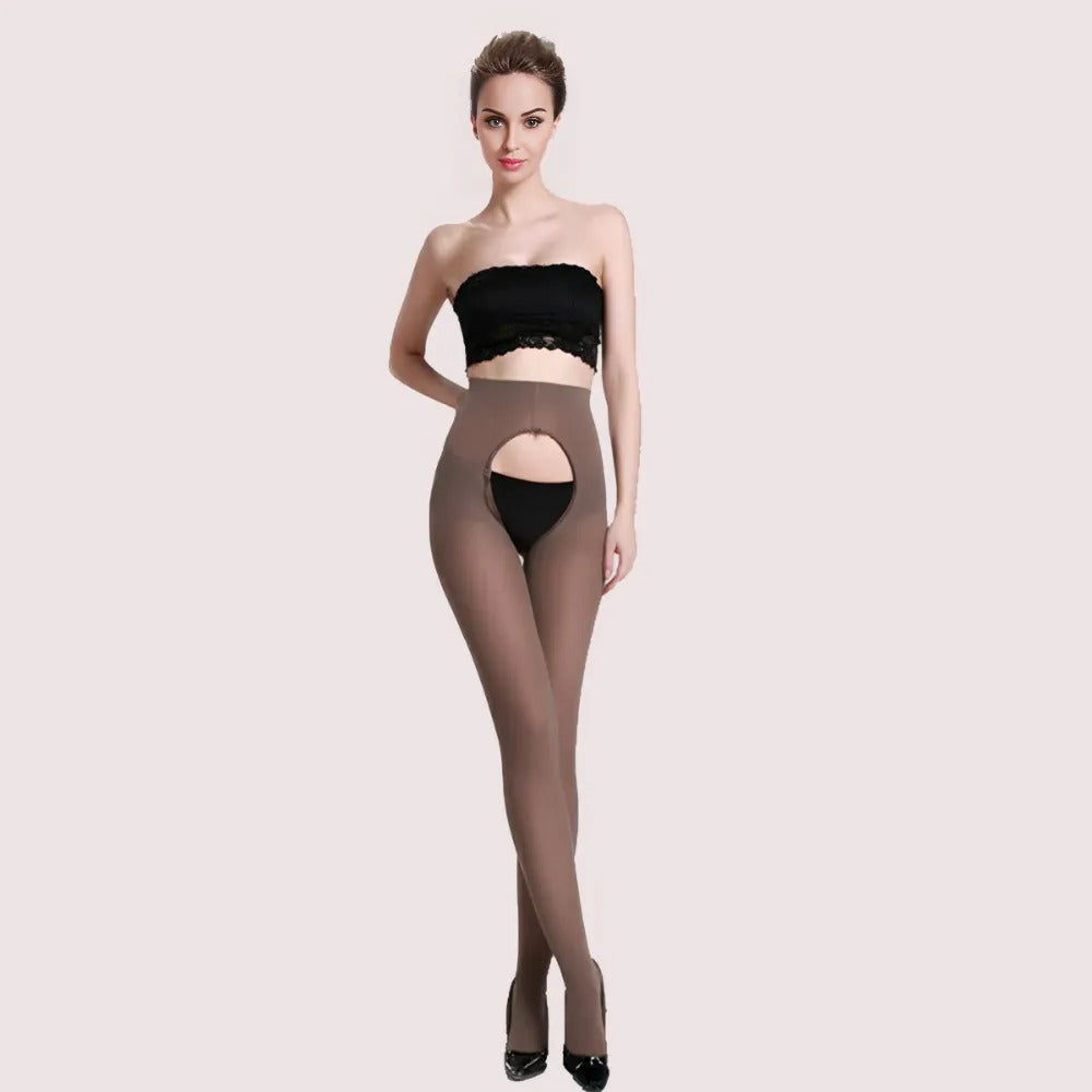 Crotchless Sheer Pantyhose — Sensual Open Hosiery for Women