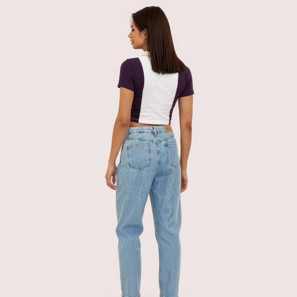 Camper Chic Contrast Zip Crop Top