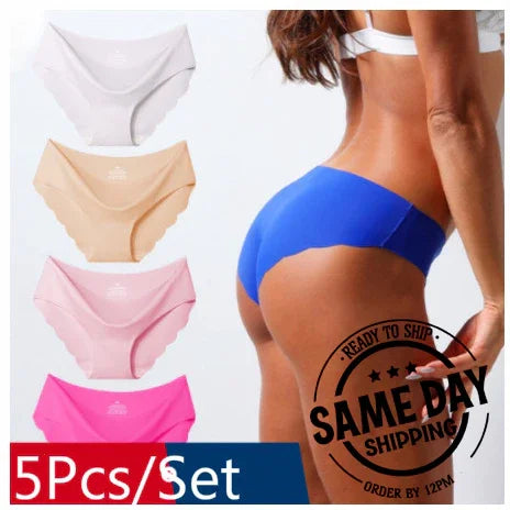 5-piece women's lingerie set in white, beige, pink, magenta, blue – soft, seamless, ready to ship