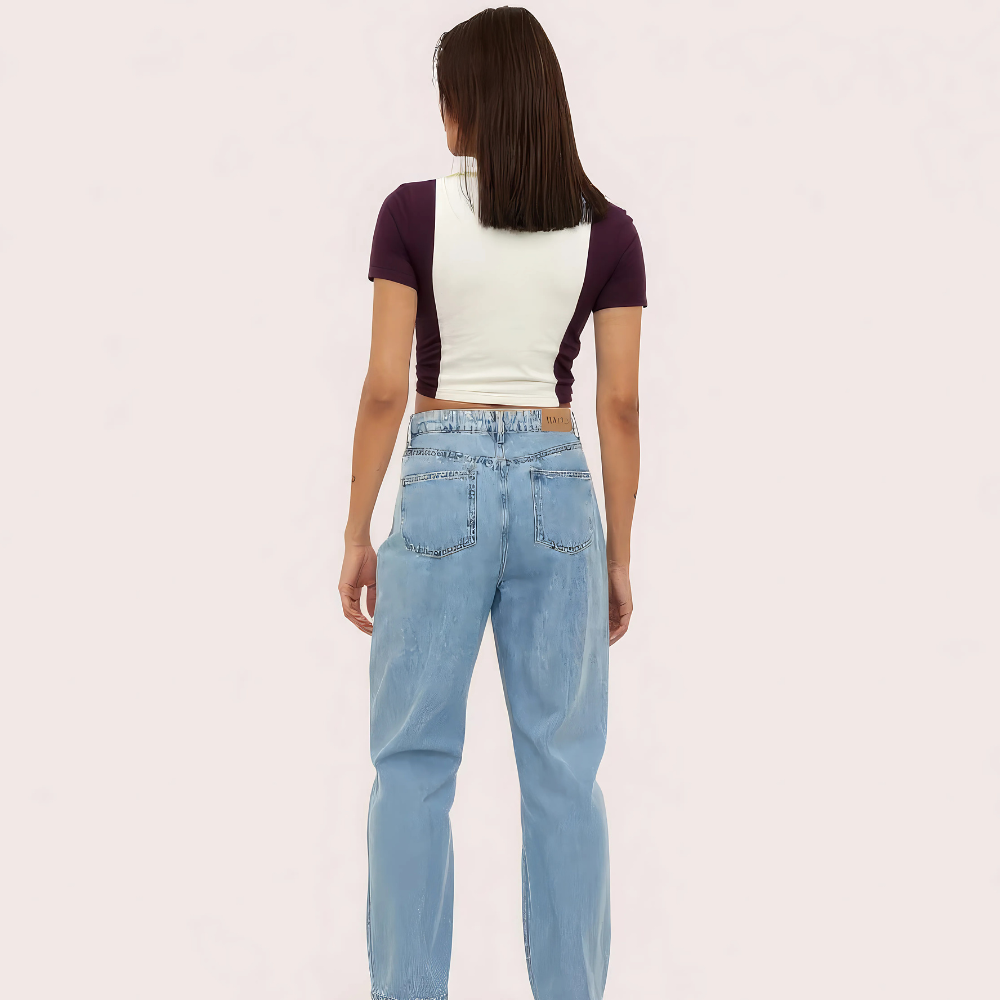 Women's Purple Campus Zip Polo Crop Top - Collegiate-Inspired Style