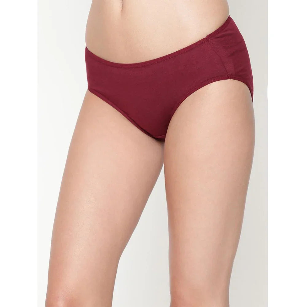 Burgundy women's hipster underwear, soft fabric, comfortable fit, elegant design for everyday wear