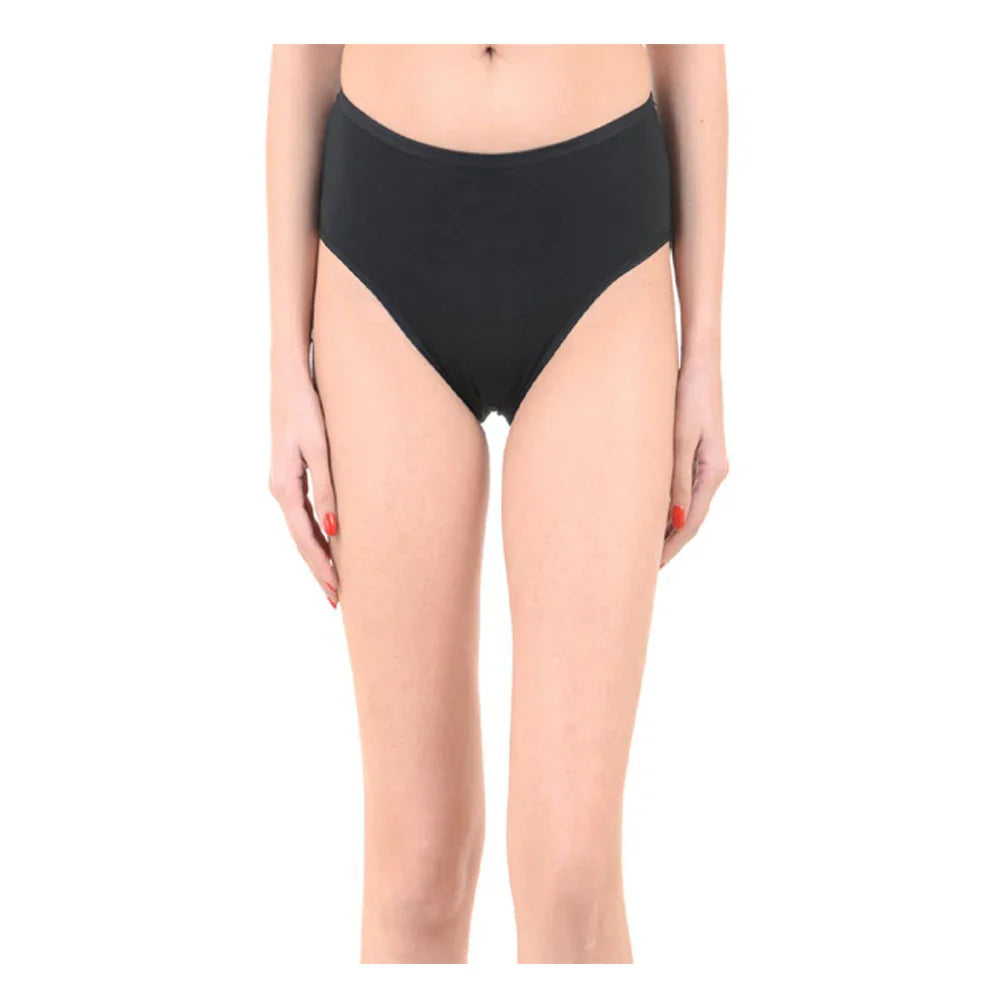 Black high-waisted women's underwear, comfortable and elegant lingerie for everyday wear