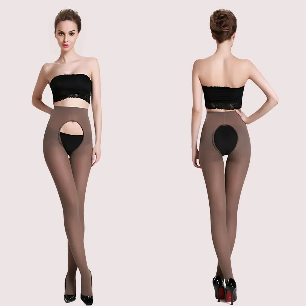 Crotchless Sheer Pantyhose — Sensual Open Hosiery for Women