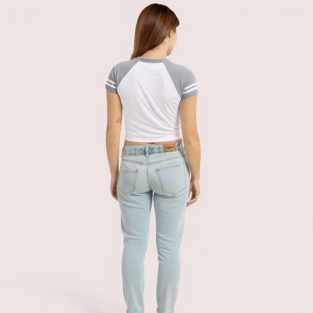 Women's Brooklyn 76 Graphic Crop Top - Sporty V-Neck Tee
