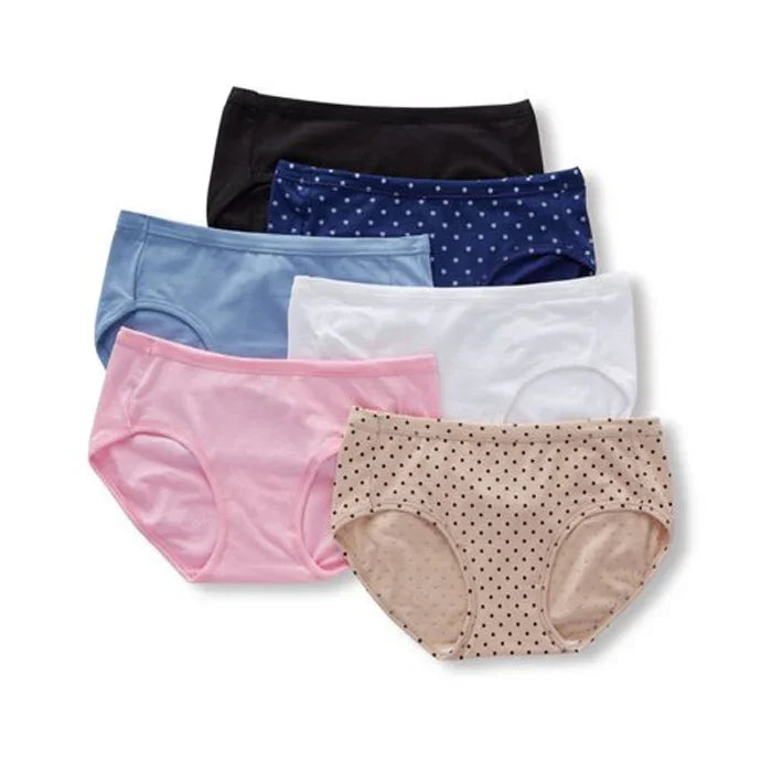 Women's cotton underwear set in pink, white, blue, black, and polka dot styles for comfort and elegance