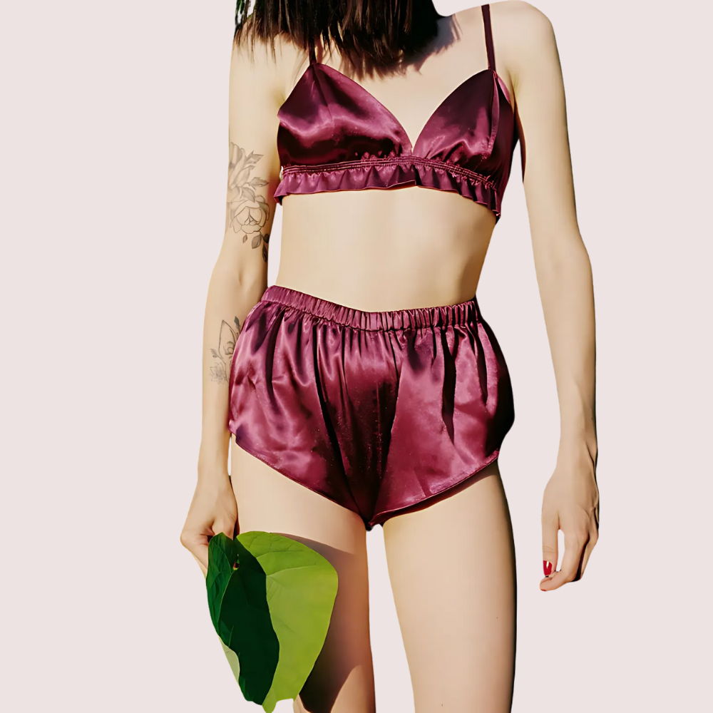 Classic Pure Silk Bra Set for Women