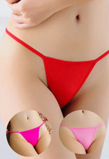Red thong lingerie with pink and fuchsia color options, designed for comfort and elegance